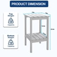 thumbnail image 2 of FODINGHILL 2-Tier Tall Outdoor Side Table, HDPE All Weather Patio Adirondack End Table, Plastic Table for Porch Garden Indoor, White, 2 of 8