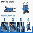 thumbnail image 3 of SHOUFTW 3 Wheel Dog Stroller, Folding Pet Stroller for Small Dogs & Cats, Pet Carrier with Storage Basket, Portable Travel Stroller, Blue, 3 of 8