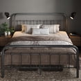 thumbnail image 2 of Allewie Queen Size Metal Platform Bed Frame with Victorian Style Wrought Iron-Art Headboard/Footboard, Silver Gray, 2 of 6