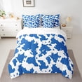 thumbnail image 2 of YST Dark Blue Cowhide Comforter Set - 7-Piece Bull Cattle Cow Print Bedding Set, Queen, 2 of 5
