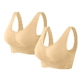thumbnail image 1 of Bras for Women A 2 Piece Set Of Side Buttoned Front Sports Bra Without Rims Adjustable Folding Lace Yoga And Running Vest XXL, 1 of 6