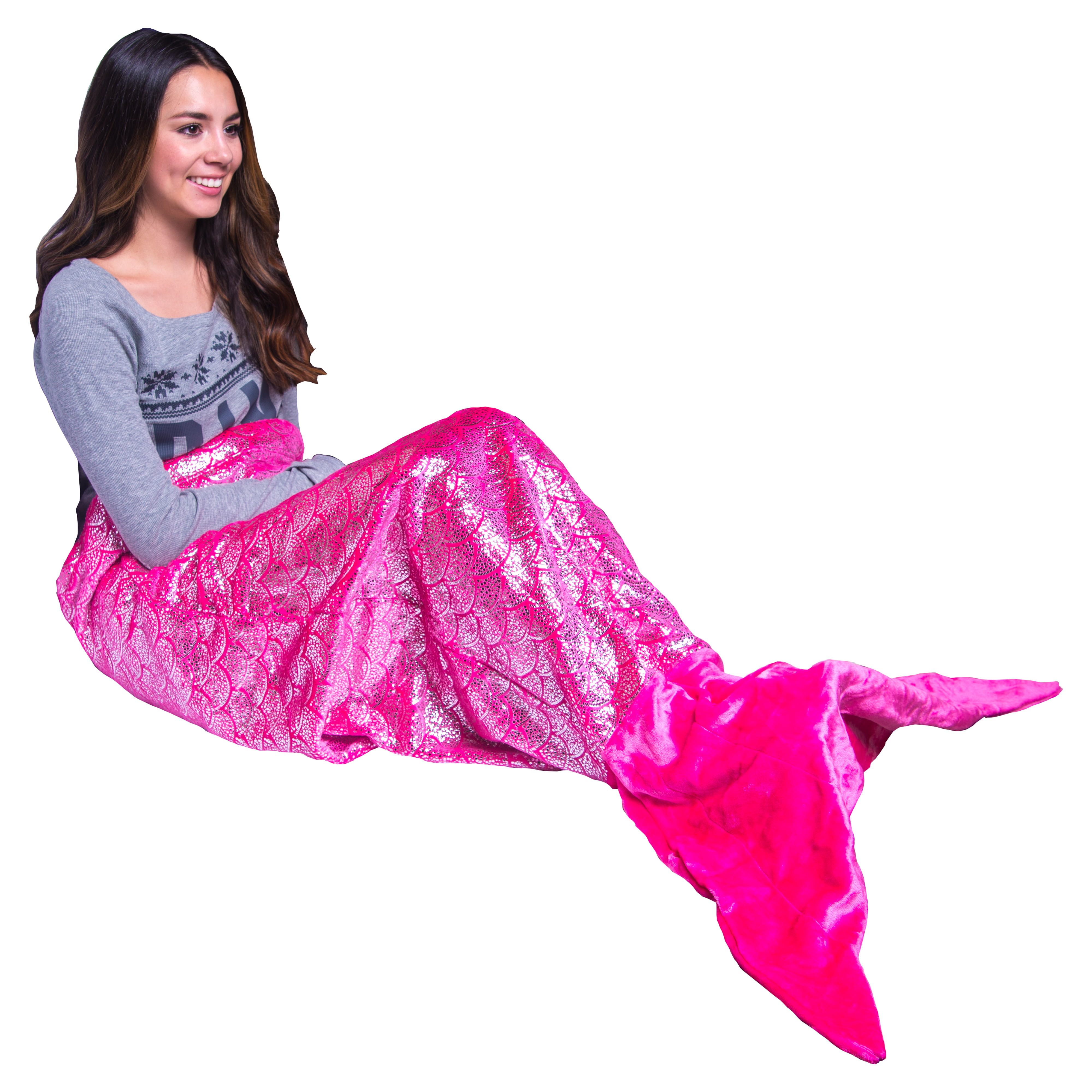 Small, Pink, Blue, Coral, Purple Plush Super Comfy Fleece Snuggle Blanket with Double Stitching PixieCrush Mermaid Tail Blanket for Teenagers/Adults & Kids Thick Keep Feet Warm 