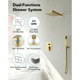 thumbnail image 6 of Rain Shower Faucet Set 10 inch CUPC Shower System with Handheld Spray Wall Mounted Shower Head Trim Kit with Upgraded Valve, Brushed Gold, 6 of 16