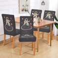 thumbnail image 2 of Yayeee 2 Pack Dining Chair Covers Stretch Parson Chairs Slipcovers Seat Protector, Black Astronaut Space, 2 of 6