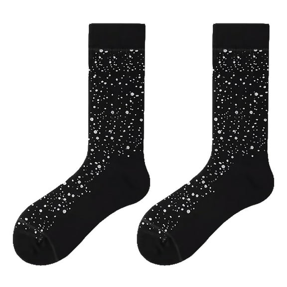 OATIPHO 1Pair Fluorescent Socks Black Cotton Stockings with Reflective Polka Dots for Stylish Decoration