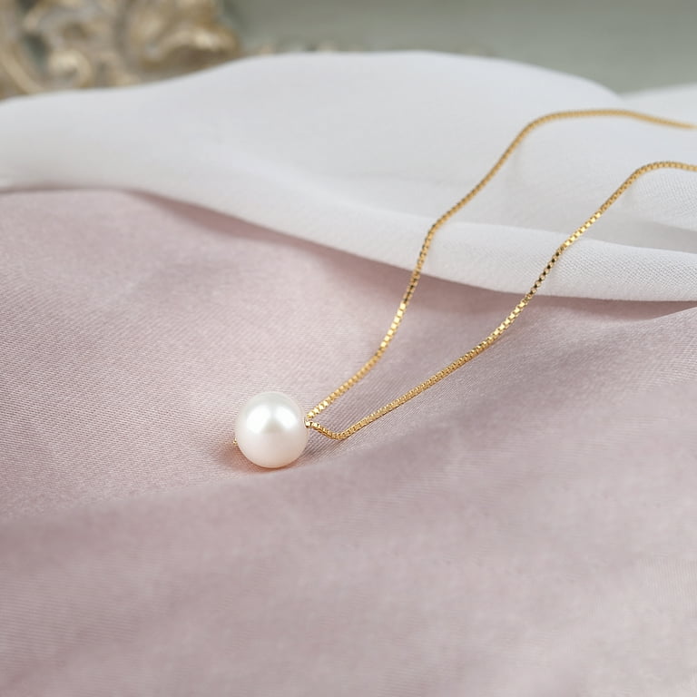 Anavia Bride Gift from Mom to Daughter on Wedding Day, Wedding Day gift for  Daughter, Dad for Daughter Bride Gift -[White Pearl + Gold Chain] 