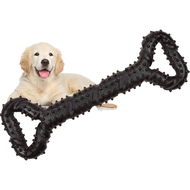 Juguetes para masticar para perros Goma duradera 32 * 12 cm Cachorros de juguete para perros con forma de hueso con diseño convexo Juguete interactivo fuerte para perros para masticadores agresivos
