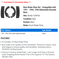 thumbnail image 2 of Rear Brake Shoe Set - Compatible with 1991 - 1994, 1996 Oldsmobile Bravada Base 1992 1993, 2 of 2