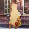 thumbnail image 4 of Ovzne Robes pour Femmes Robe Femmes Dames Mode Été Imprimé Sans Manches Col Rond Décontracté Débardeur Robe Grande Taille Maxi Robe Imprimée Liquidation, 4 of 7