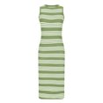 thumbnail image 5 of Cagogo Women Casual Sleeveless Striped Tank Midi Dresses Sundresses Summer Bodycon Hollow Out Knit Side Slit Striped Long Tank Dress, 5 of 5