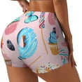 thumbnail image 2 of Kdxio Cupcakes and Donuts Print Workout Shorts for Women Seamless Soft Smooth Gym Yoga Scrunch Active Shorts, 2 of 9