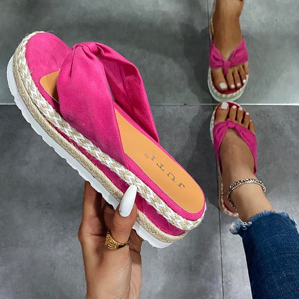 Moda mujer correa de tobillo verano sandalias planas chanclas Shose Wmkox8yii hj789