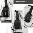 thumbnail image 3 of Mochila Cruzada Impermeable Y Antirrobo Mochila Antirrobo Unisex Con Puerto Usb Xtellar negro, 3 of 3