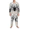 thumbnail image 3 of Picia Spiders On The Web 1 Pattern Men’s Long-Sleeve Sleepwear Set - Soft 2-Piece Loungewear with Pockets, Comfy PJs for Relaxing Nights-Large, 3 of 7