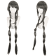 thumbnail image 1 of Peluca larga para cosplay, gris, trenzada, 100 cm, sintética, resistente al calor, 1 of 1