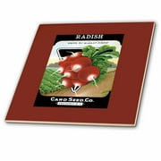 3dRose Radish White Tip Scarlet Turnip Root Vegetable Seed Packet - Ceramic Tile, 4-inch