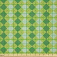 thumbnail image 2 of Ambesonne Abstract Green Fabric by the Yard Microfiber, Diagonal Square Art, 5 Yards, Green Almond Green, 2 of 2