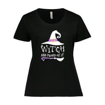 Inktastic Witch and Proud of It-halloween Women's Plus Size T-Shirt