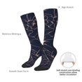 thumbnail image 4 of Balery Copper-Gold Gloss Outline Flower Calcetines novedosos Calcetines deportivos Calcetines hasta la rodilla Calcetines de algodón Calcetines originales y geniales, 4 of 6