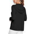 thumbnail image 5 of WTOBBY Women's Cooling Ice Silk UPF Sun Shirt with Built-in Face Mask - Long Sleeve Hooded Sun Protection Top for Summer Hiking, Travel & Outdoor Activities ,Black XL, 5 of 5