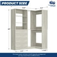 thumbnail image 4 of Homieasy 4.4FT Walk-in Corner Closet System with 4 Drawers, 2 Hanging Rods and Shelves, White Oak, 4 of 8