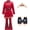 B, variant on Red Queen Style Costume Outfits Set for Halloween Christmas Cosplay Dress up with Crown Gloves