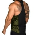 thumbnail image 5 of Men Fashion Color Block Print Bodybuilding Sport Vest Fitness Undershirt, 5 of 6