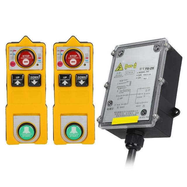 Control Remoto Inalámbrico Industrial Carcasa De ABS IP68 Tecnología Inteligente A Prueba De Agua Modelo YU-2S Para Grúas Eléctricas Contactores Incluidos