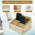 thumbnail image 3 of Lindbes 48-Grid Wooden Cell Phone Holder Desktop Organizer Storage Box for Classroom Office (48-Grid), 3 of 10