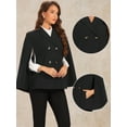 thumbnail image 2 of DARING DIVA Women's Double Breasted Blazer Office Cloak Cape Jacket XS Black, 2 of 6