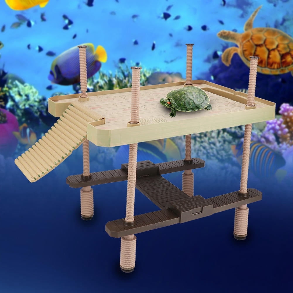 Suodoka Reptile Floating Island Basking Platform – Durable, Non‑Toxic, 11.4" x 16.1" for Turtles, Frogs & Salamanders, Easy‑Clean, Natural Aquatic Décor