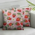 thumbnail image 2 of Wuche  Watercolor Strawberry Throw Pillow Covers, Farmhouse Decorative Fruit Cushion Case Pillowcase for Couch Sofa, 2pc, 2 of 6