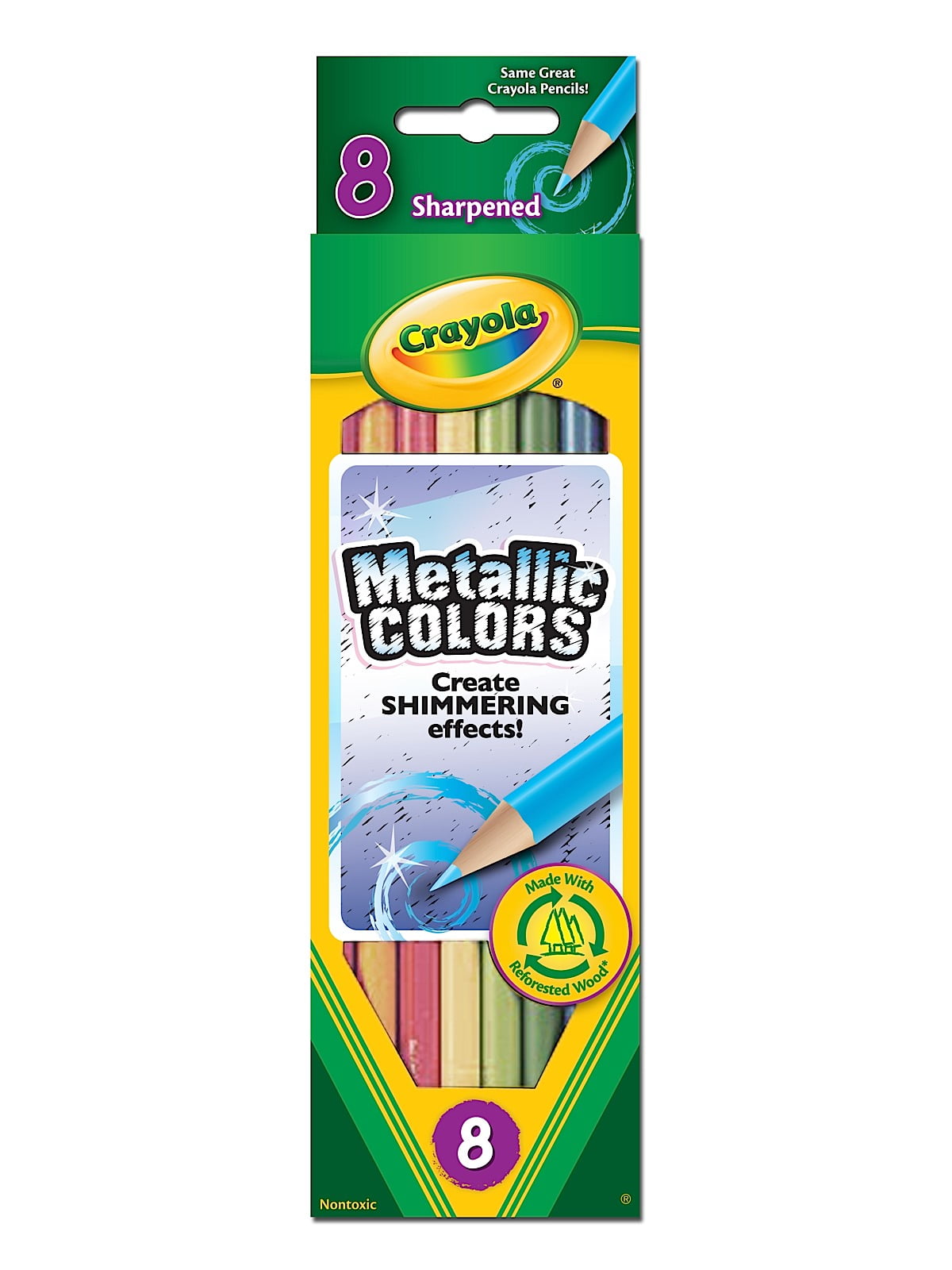 Colored Pencils Box Of 8, Metallic Colors (Pack Of 6)