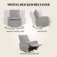 thumbnail image 5 of GASEE Baby Upholstered Glider Recliner Rocking Chair 360° Swivel for Nursery and Living Room – Corduroy Light Gray, 5 of 10