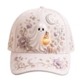 thumbnail image 7 of 2D Halloween Embroidered Baseball Cap for Women, Adjustable Cotton Hat with Witch, Ghost, Pumpkin & Bat Design(f), 7 of 7