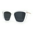 thumbnail image 6 of Womens Oversized Cat Eye Chic Metal Arm Plastic Sunglasses Clear - Black, 6 of 9