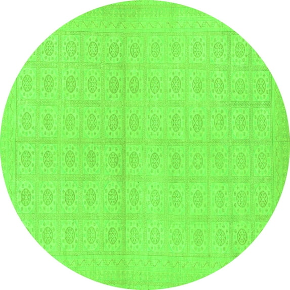Ahgly Company Indoor Round Oriental Green Modern Area Rugs, 4' Round