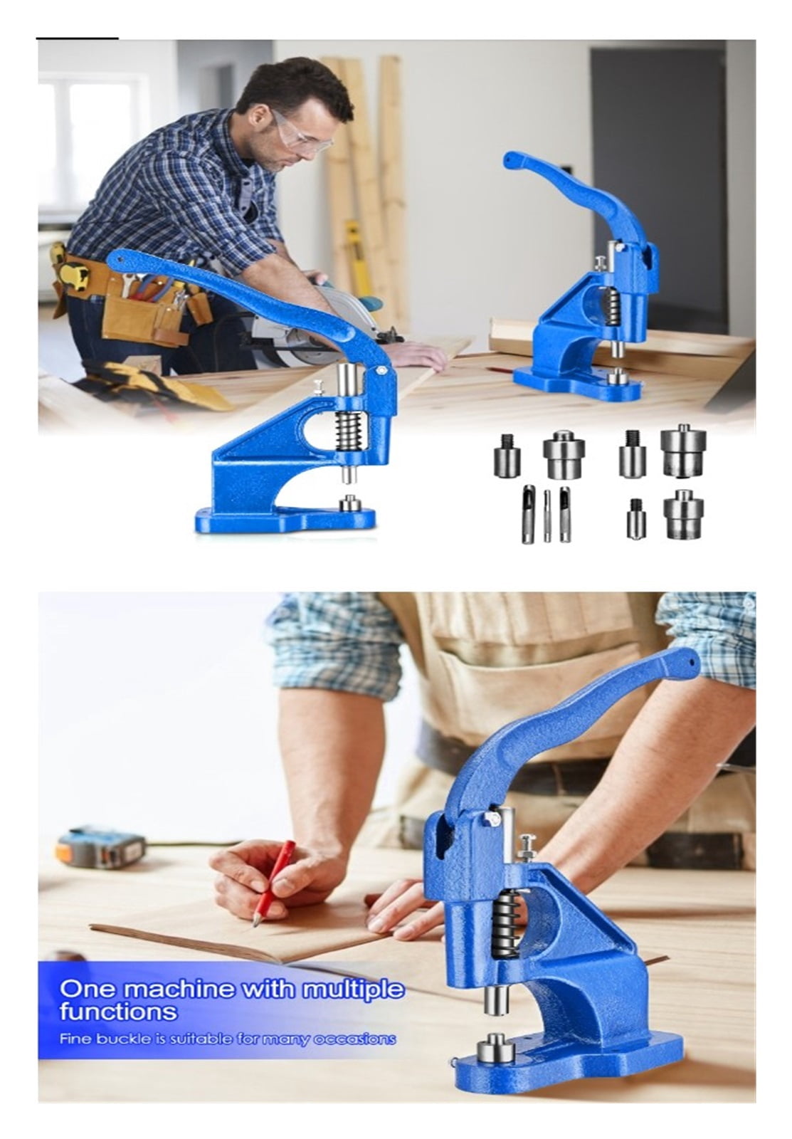Heavy Duty Hand Press Grommet Eyelet Machine Hole Punch Tool Kit Including Grommet Machine ,Widely Use