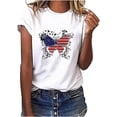 thumbnail image 3 of ICHUANYI Clearance Women's Fashion Independence Day Print Female Round Neck Loose T-shirt(White, M) ICHUANYI WER2023081007225, 3 of 9