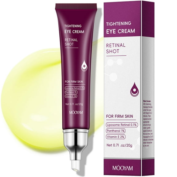 Mooyam Retinol Eye Cream Anti Aging Bags & Dark Circle, Instant Firming Eye Cream, Anti Puffiness Remove, Targets and Reverses Signs of Skin Aging, Wrinkles and Dark Circles, 20g