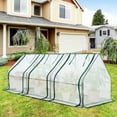 thumbnail image 4 of EAGLE PEAK 8' x 3' x 3' Portable Mini Greenhouse with 3 Large Zipper Doors and Bubble Film Cover, Transparent, 4 of 9