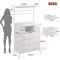 thumbnail image 2 of EnHomee White Dresser for Bedroom with Open Shelves 10 Drawers Dresser with Charging Station and LED Lights,Fabric Dressers & Chests of Drawers, 2 of 7