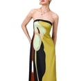 thumbnail image 5 of Mevireiy Women Strapless Tube Dress Abstract Printed Flowy Off Shoulder Y2K Beach Bandeau Dresses, 5 of 7