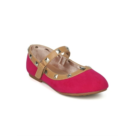 

New Girls Round Toe Studded Mary Jane Flat - 18063 By Jelly Beans Collection