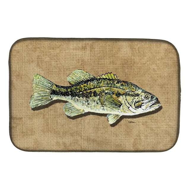 Carolines Treasures 8806DDM Small Mouth Bass Dish Drying Mat