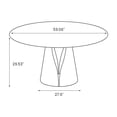 thumbnail image 6 of POVISON 59.06" Modern Black Round Dining Table For 6, Tempered Glass Tabletop,Carbon Steel Base, 6 of 14