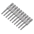 thumbnail image 1 of Brocas de destornillador de estrella de seguridad Torx T15 de 50 mm de largo y vástago hexagonal de 1/4" S2 de acero aleado alto 10 piezas, 1 of 4