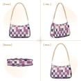 thumbnail image 7 of FORMRS Womens Shoulder Bag with Chain Strap Clutch Purse Cute Tote Handbag, Pink and Purple Plaid Pattern, 7 of 7