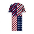 thumbnail image 5 of clear 50% off Usmixi Womens Independence Day Dresses 4th of July Patriotic Plus Size Pocket Tunic Midi Dresses Fashion Star Striped Print V-Neck Short Sleeve Knee-Length Summer Dress Multicolor xxl, 5 of 5