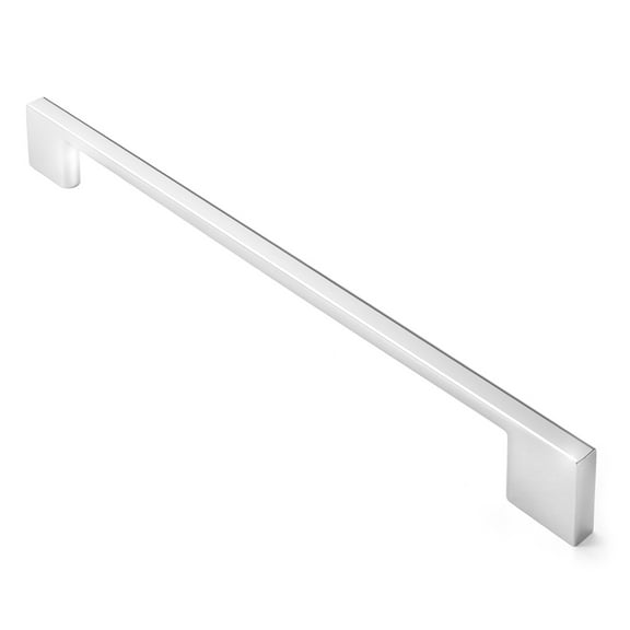 Cauldham 5 Pack Solid Kitchen Cabinet Pulls Handles (9" Hole Centers) - Modern Thin Profile Drawer/Door Hardware - Style M255 - Polished Chrome
